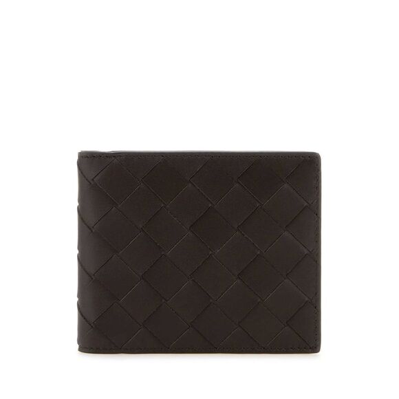 Bottega Veneta Men Dark Brown Leather Wallet